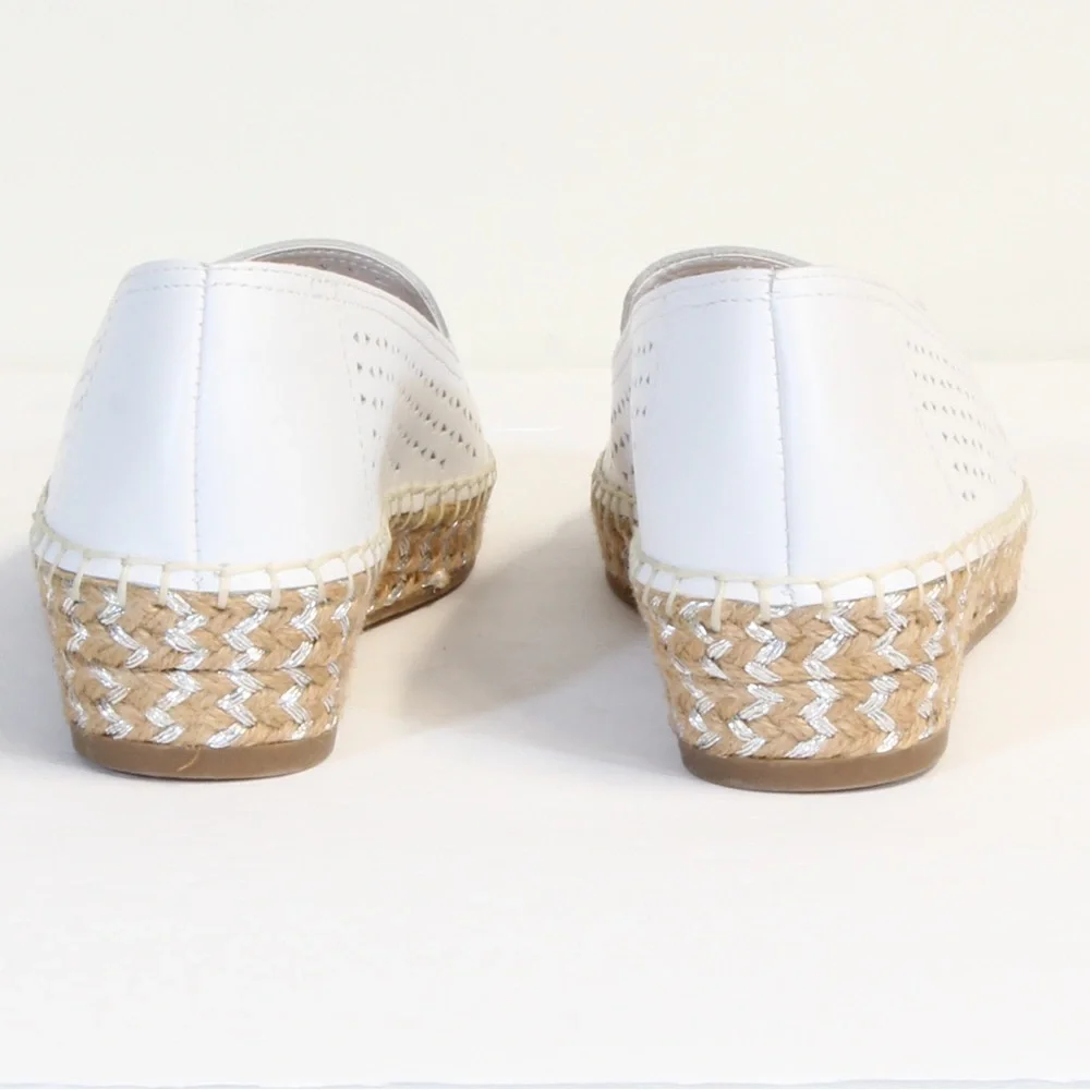 Bella Vita White Channing Slip-on Perforated Espadrille Size 6.5